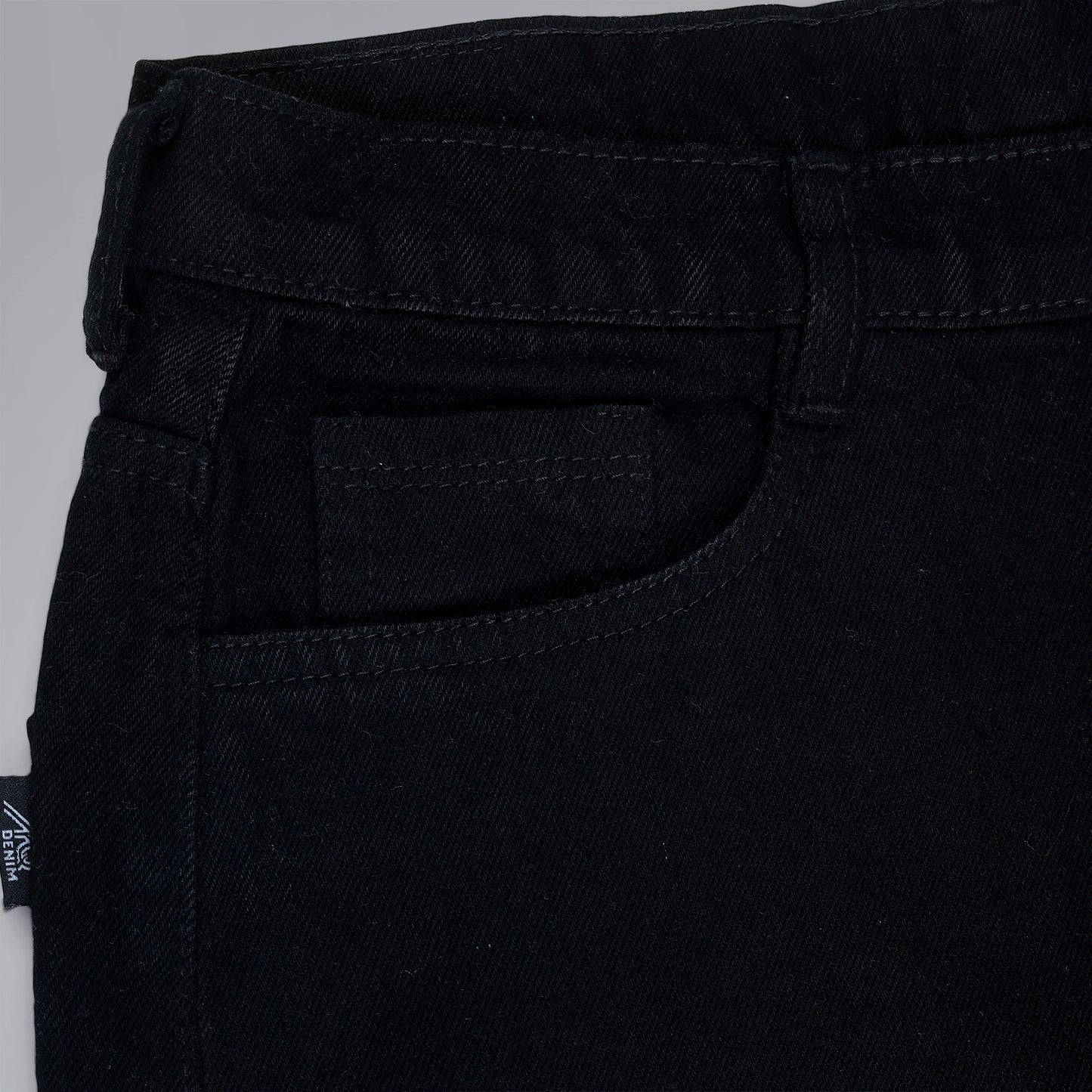 MQ Denim Men's Tapered Fit 6-Pocket Cargo Mid Rise Black Jeans, Non-Stretchable and Pure Cotton Denim. Trendy and Comfortable Casual Wear.