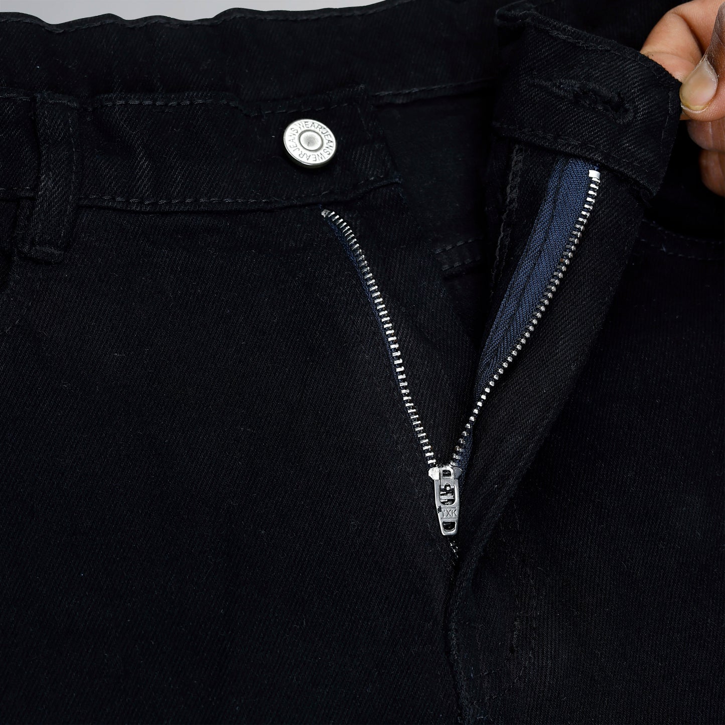 MQ Denim Men's Tapered Fit 6-Pocket Cargo Mid Rise Black Jeans, Non-Stretchable and Pure Cotton Denim. Trendy and Comfortable Casual Wear.