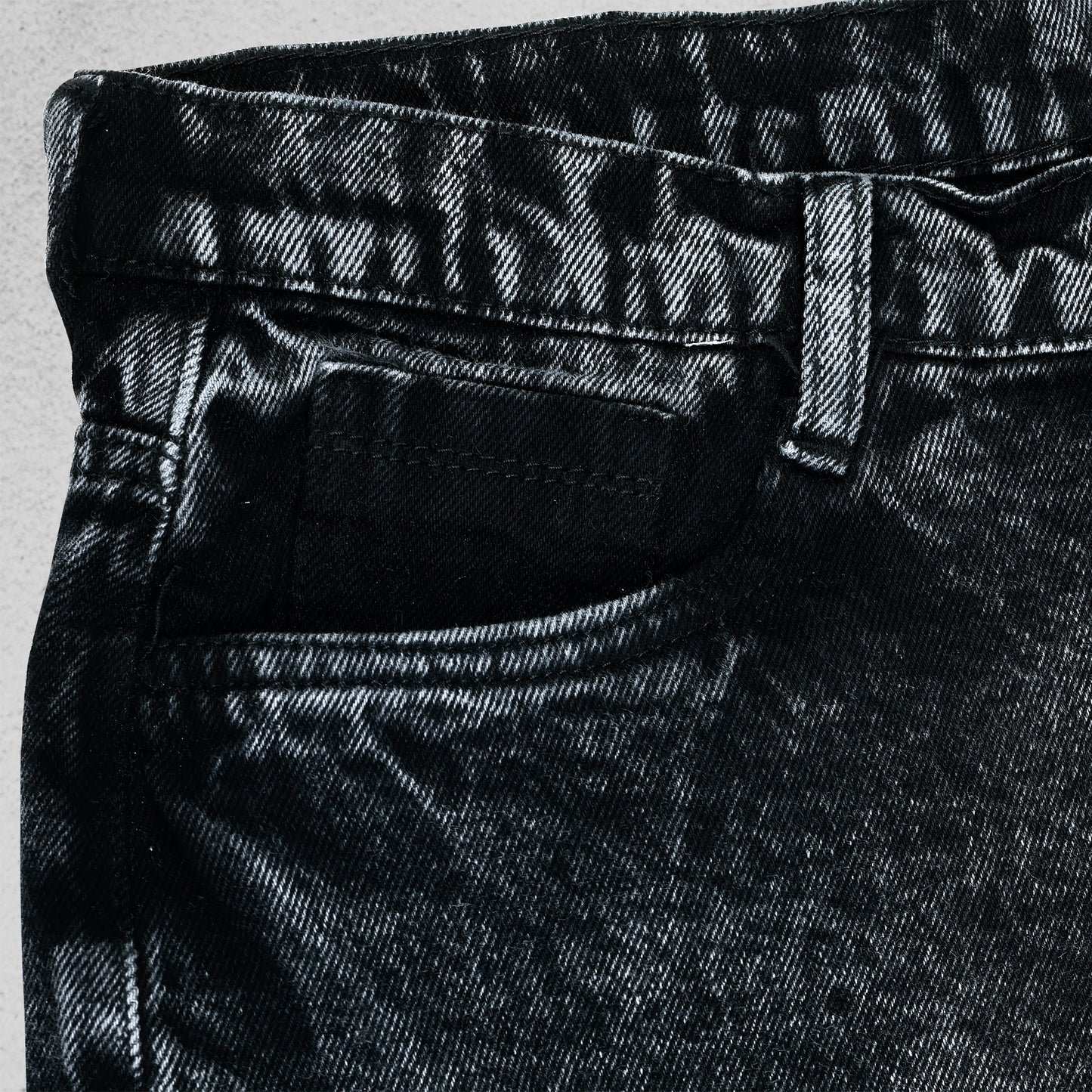 MQ Denim Men's Stylish Printed Mid Rise Charcoal Black Straight Fit Pure Cotton Non-Stretchable Jeans