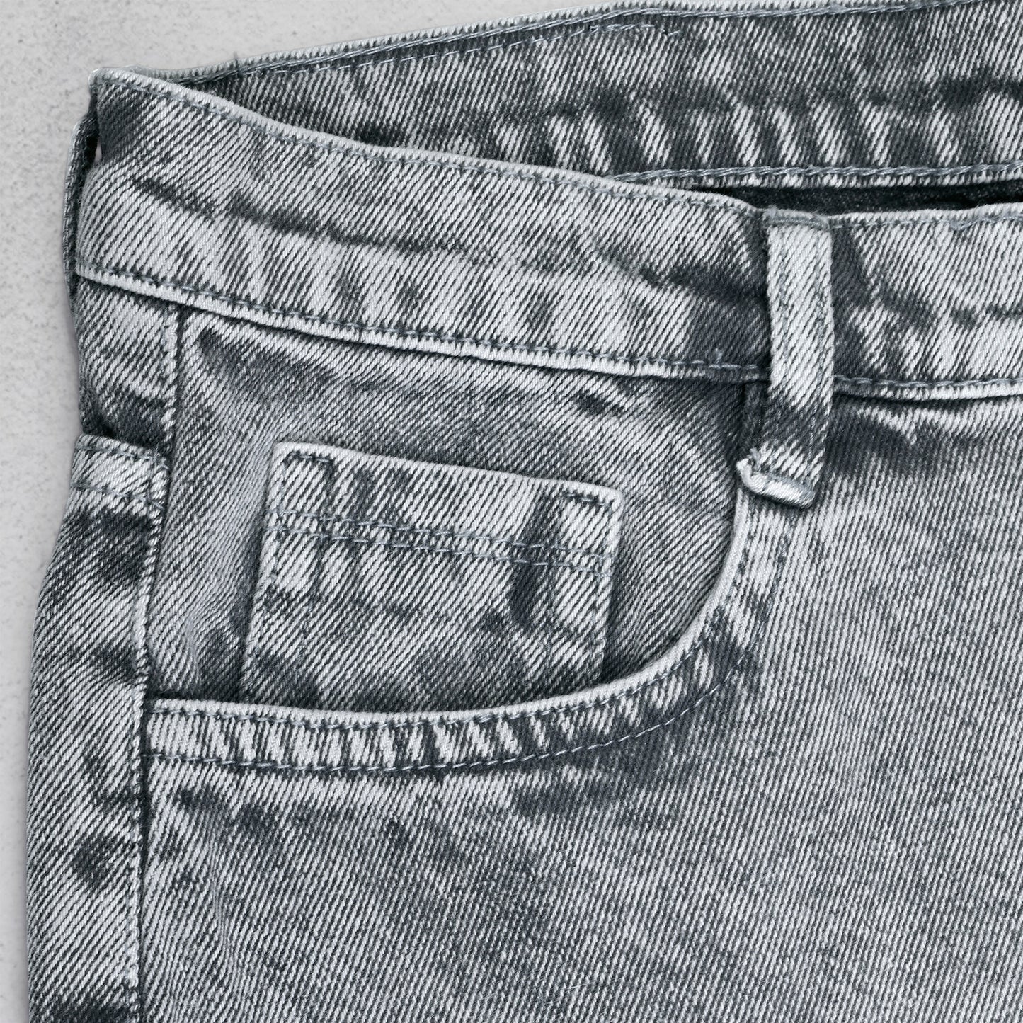 MQ Denim Men's Tapered Fit 6-Pocket Cargo Mid Rise Grey Ballblast Jeans, Non-Stretchable and Pure Cotton Denim. Trendy and Comfortable Casual Wear.