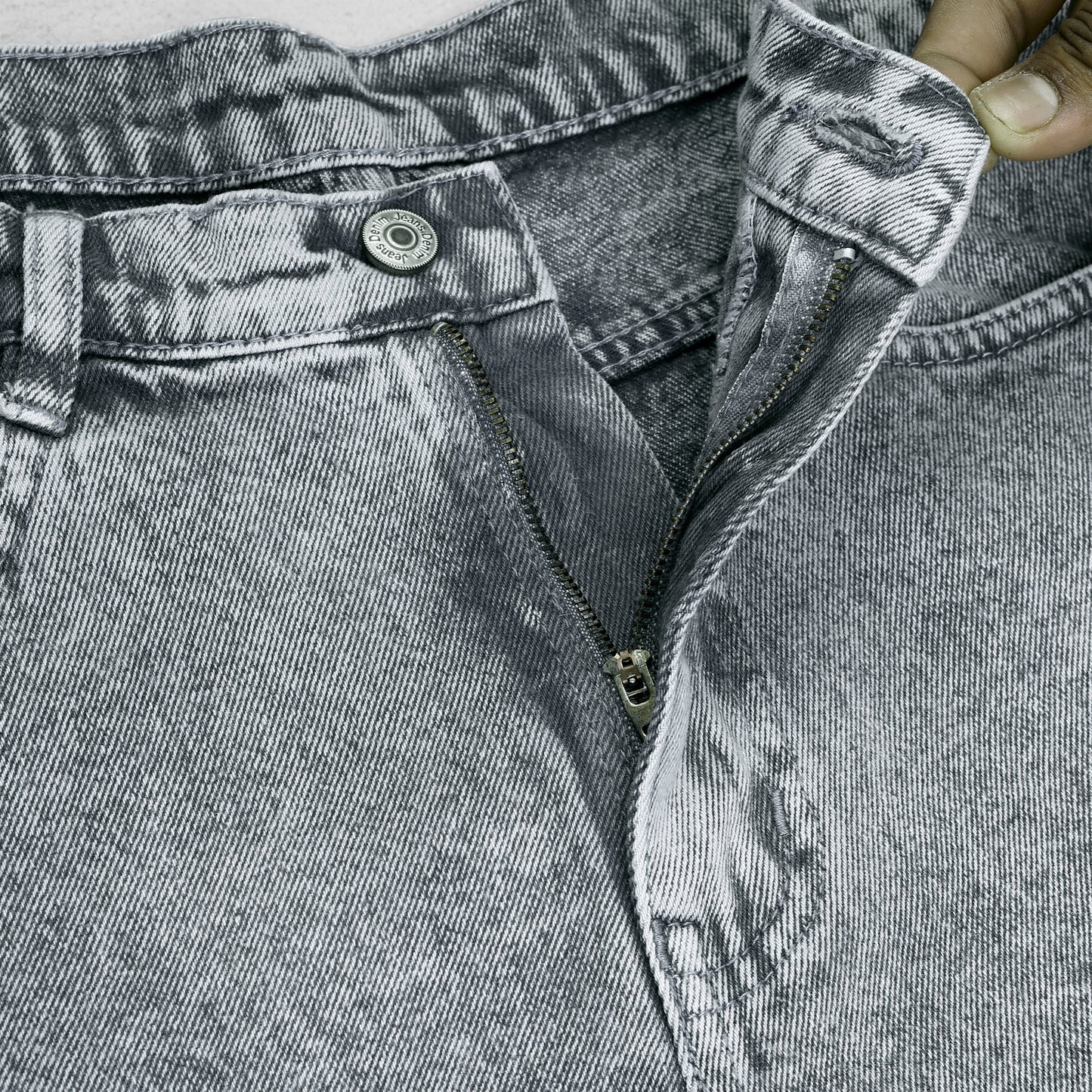 MQ Denim Men's Tapered Fit 6-Pocket Cargo Mid Rise Grey Ballblast Jeans, Non-Stretchable and Pure Cotton Denim. Trendy and Comfortable Casual Wear.