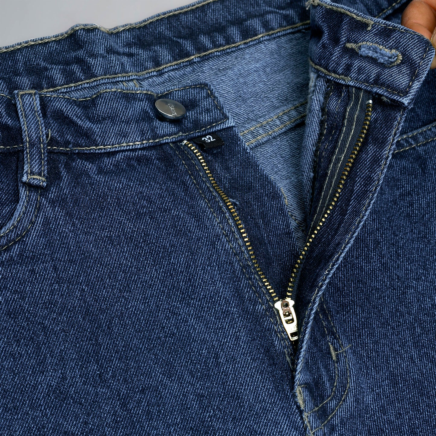 MQ Denim Mid-Rise Dark Blue Non Stretchable Pure Cotton Straight Fit Ripped Jeans