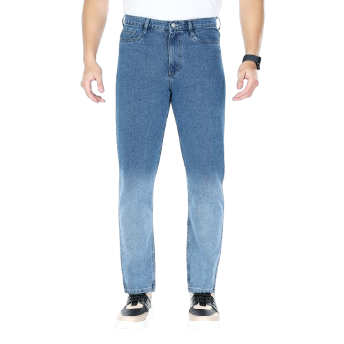 MQ Denim Men's Blue Ombre Style Regular Fit Mid Rise Non-Stretchable Pure Cotton Men's Jeans with Multiple Designs and Colour