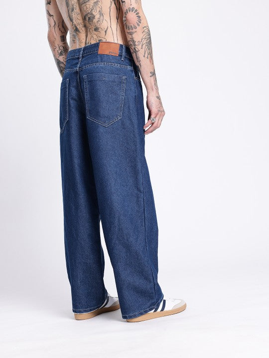 M Q Denim Jeans Men's Regular Fit 100% Dark Blue Cotton Jeans | Soft, Durable Denim | Mid Rise Casual Stylish Comfort Wear for Daily Use