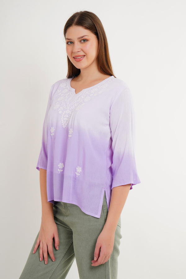 MeQueen's Purple Ombre: A Touch of Delicate Embroidery