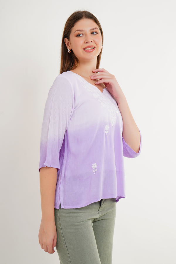 MeQueen's Purple Ombre: A Touch of Delicate Embroidery