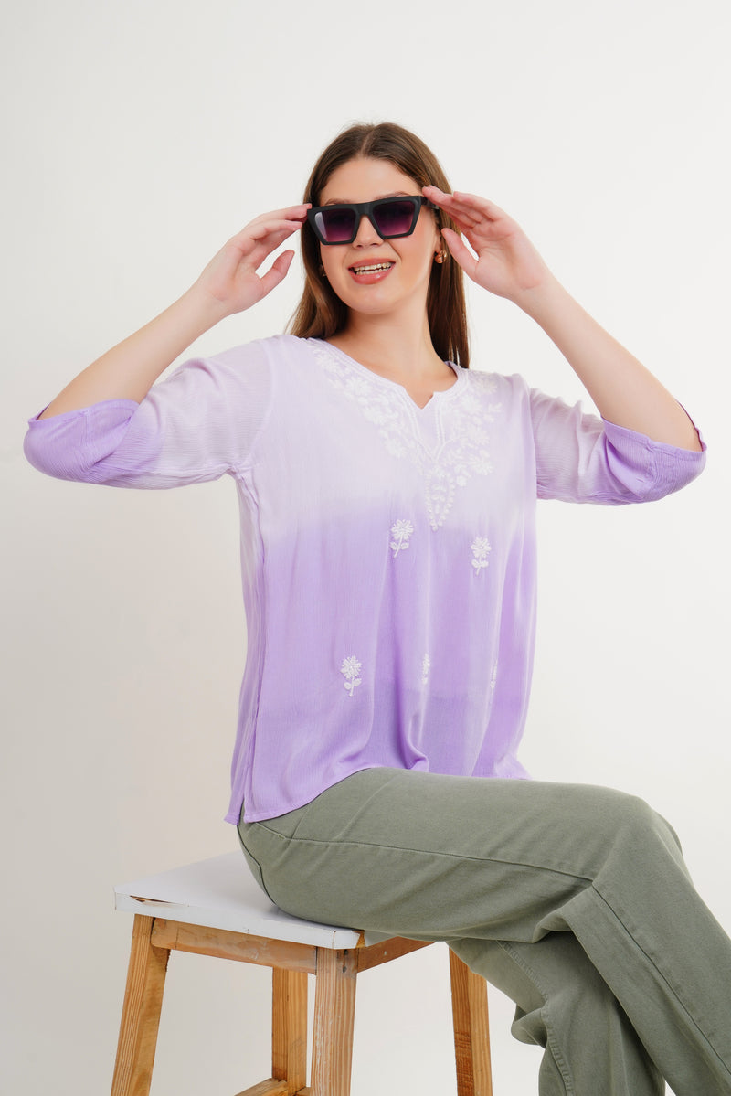 MeQueen's Purple Ombre: A Touch of Delicate Embroidery