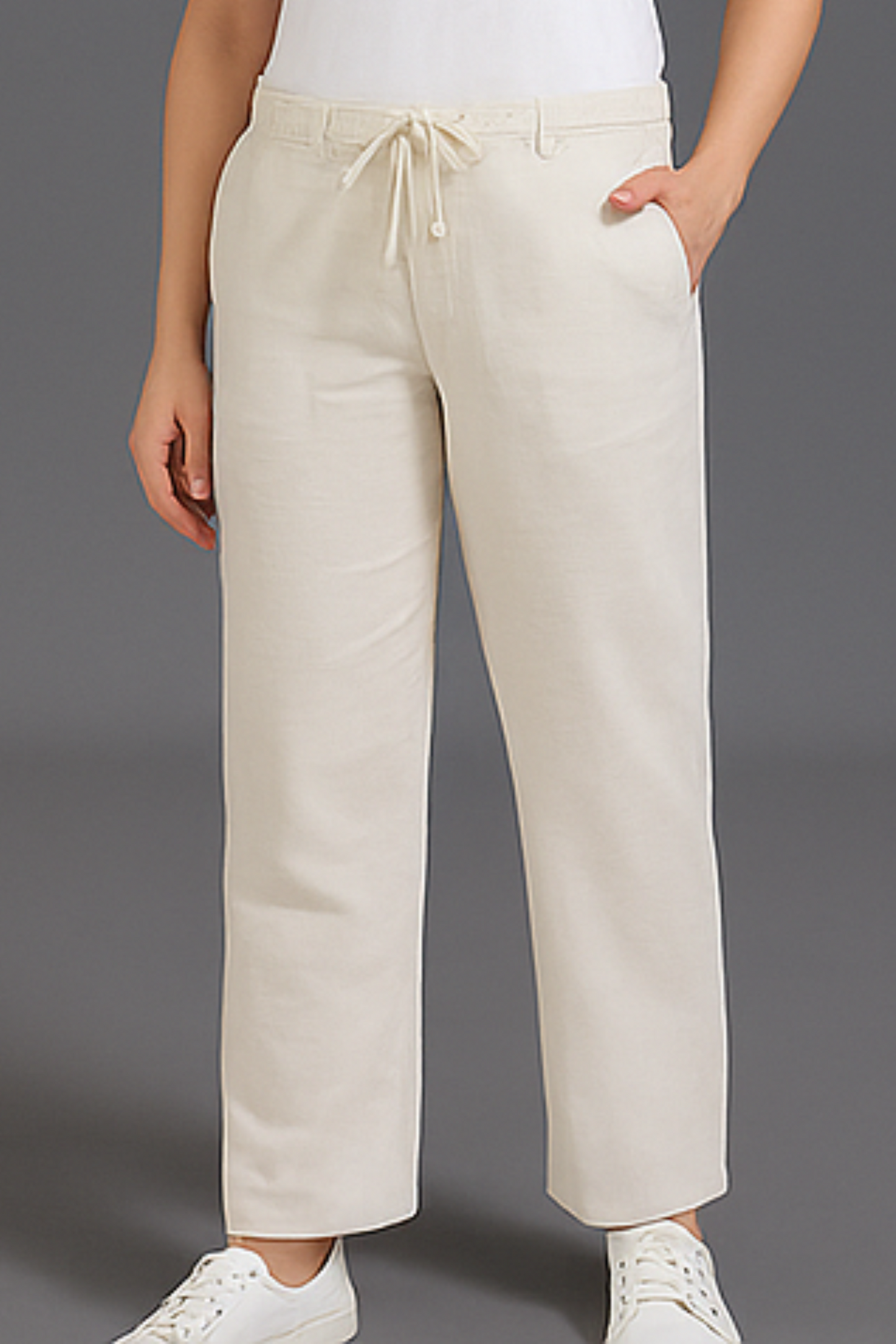 me Queen Women's Relaxed Fit Stylish Beige Linen Pants – Lightweight, Breathable, and Versatile Casual Wear