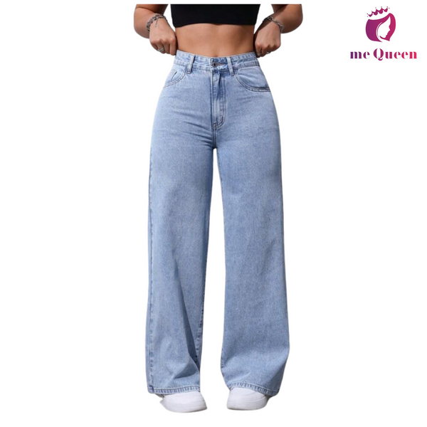 me Queen wide leg flare loose fit baggy women's Blue Color jeans