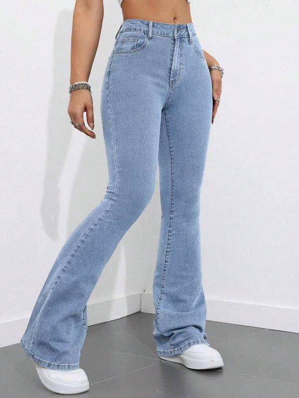 me Queen Women's Light Blue Bootcut Wide Leg Jeans