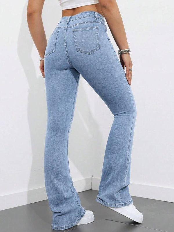 me Queen Women's Light Blue Bootcut Wide Leg Jeans