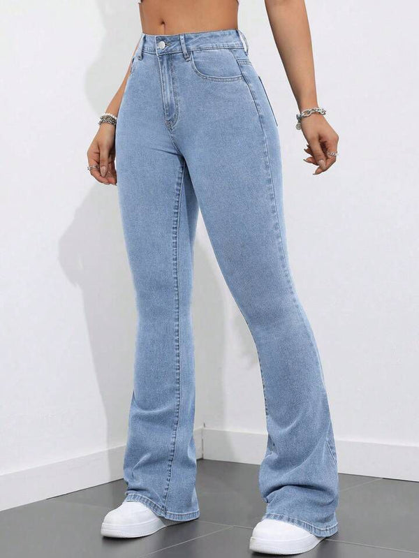 me Queen Women's Light Blue Bootcut Wide Leg Jeans