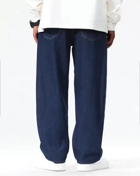 M Q Denim Jeans Men's Regular Fit 100% Dark Blue Cotton Jeans | Soft, Durable Denim | Mid Rise Casual Stylish Comfort Wear for Daily Use