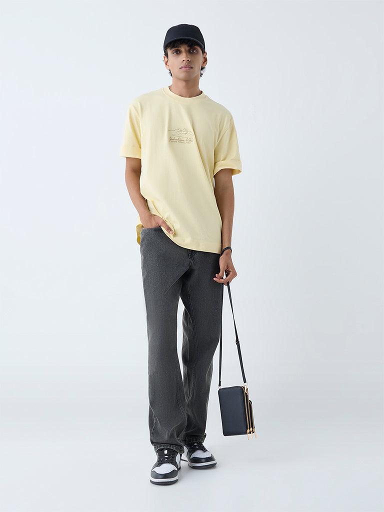 M Q Denim Men’s Straight Fit Charcoal Black Jeans | 100% Cotton Denim | Mid Rise | For Daily Wear