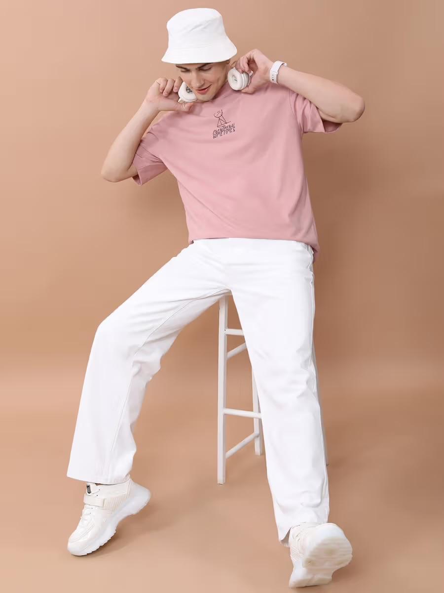 M Q Denim Men’s Straight Fit White Jeans | 100% Cotton Denim | Mid Rise | For Daily Wear