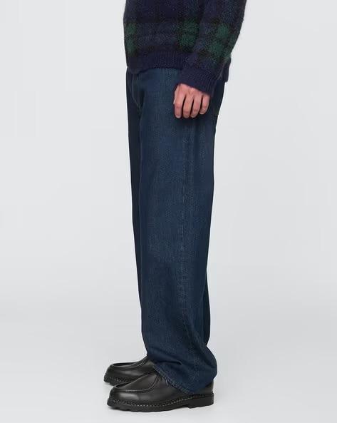 M Q Denim Men’s Straight Fit Dark Blue Jeans | 100% Cotton Denim | Mid Rise