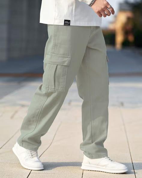 M Q Denim Men Pista Cargo Jeans | Mid Rise | 100% Cotton | Six Pocket Utility Denim | For Casual Wear