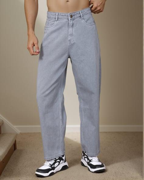 M Q Denim Men Grey Straight Fit Denim Jeans | Mid Rise | Soft Cotton Fabric | Everyday Style