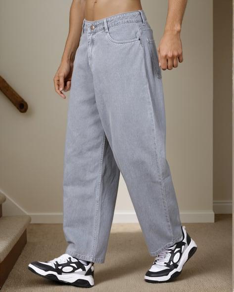 M Q Denim Men Grey Straight Fit Denim Jeans | Mid Rise | Soft Cotton Fabric | Everyday Style