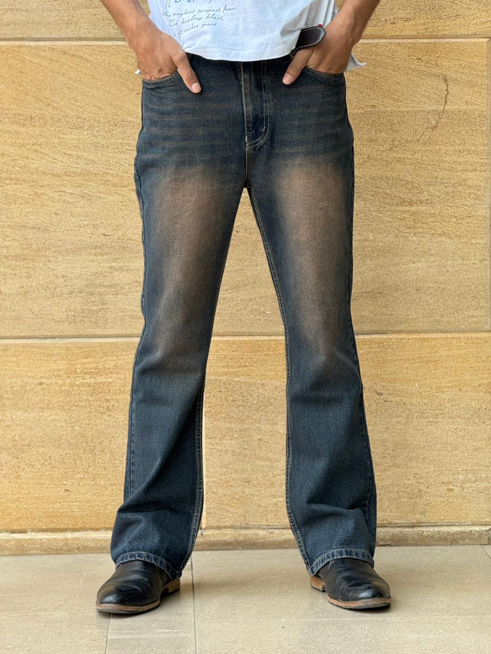 M Q Denim Men’s Classic Bootcut Jeans | Mid-Rise | Premium Cotton Denim.