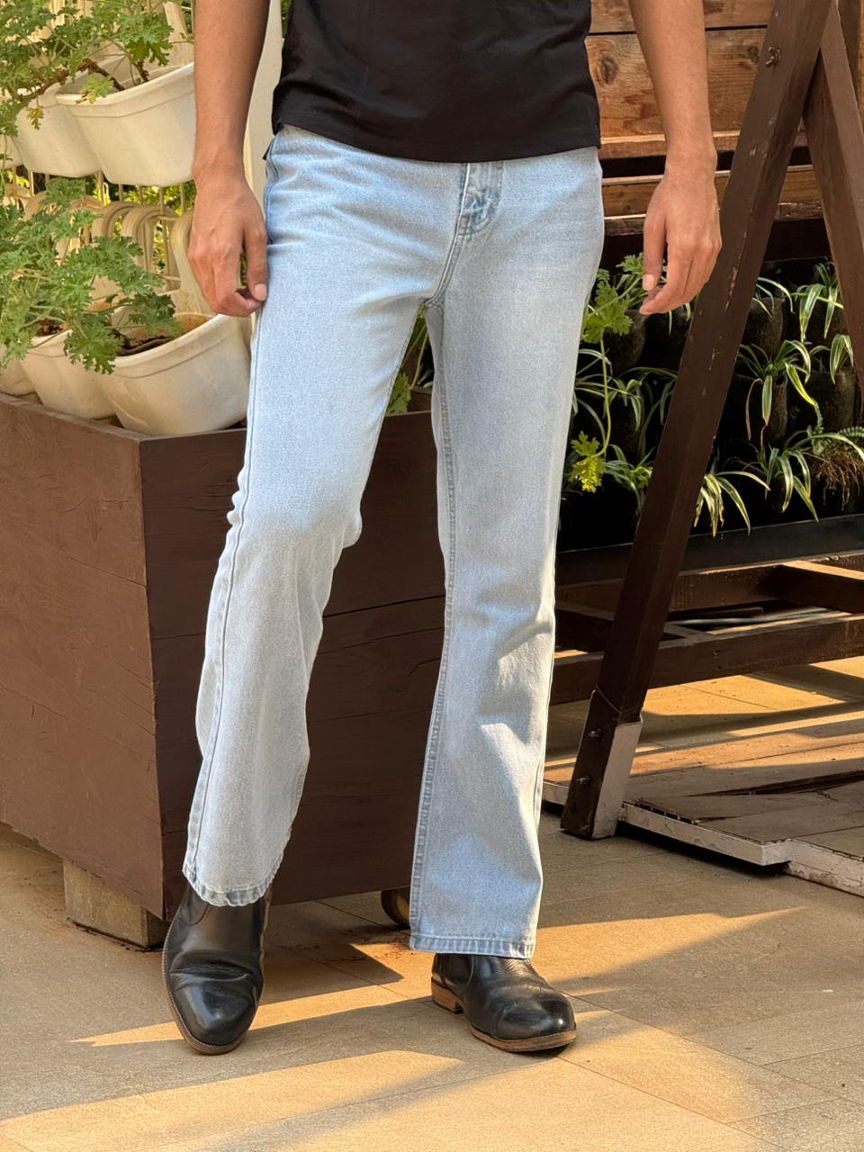 M Q Denim Men’s Classic Bootcut Jeans | Mid-Rise | Premium Cotton Denim.