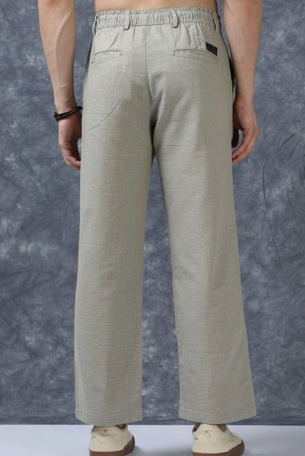 MQ Denims Men's Relaxed Fit Stylish Linen Green Pants – Lightweight, Breathable, and Versatile Casual Wear