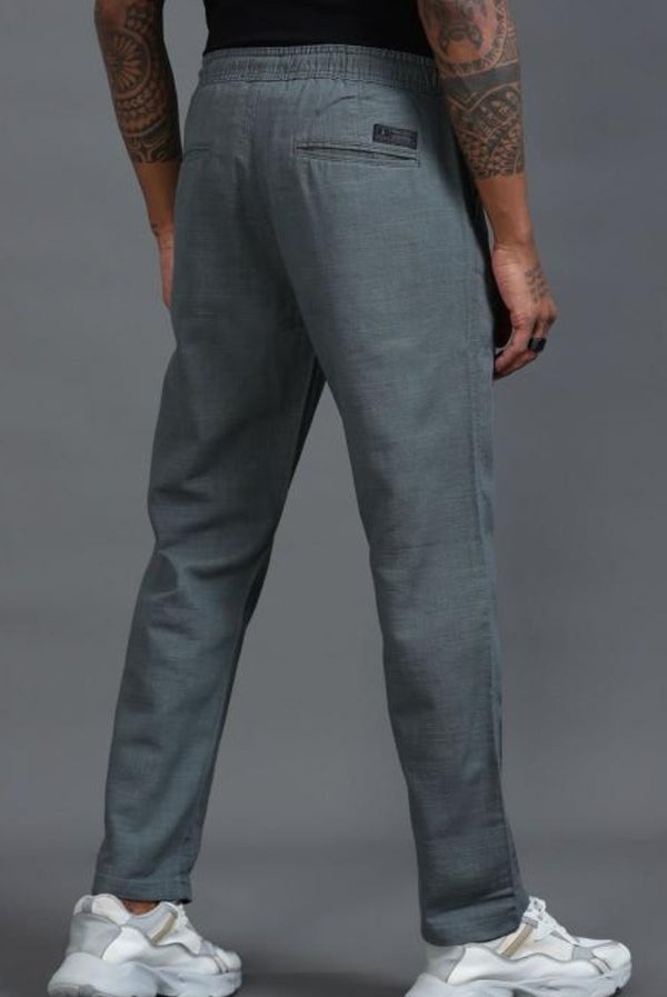 MQ Denims Men's Relaxed Fit Stylish Grey Linen Pants – Lightweight, Breathable, and Versatile Casual Wear