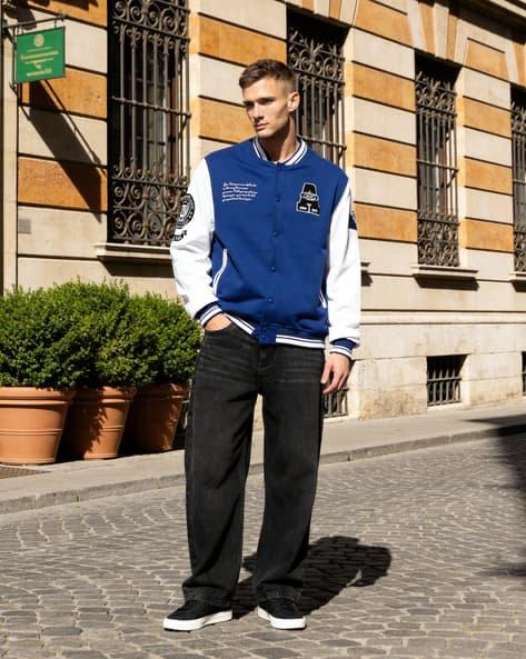 M Q Men’s Straight Fit Loose Jeans | Mid Wash Whisker Spray Denim | Comfortable Heavy Cotton | Casual Wear | Black