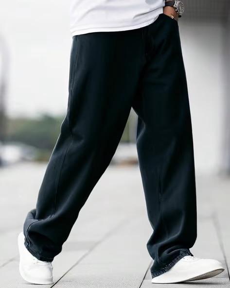 M Q Men’s Black Straight Fit Jeans | Soft Cotton Denim | Mid-Rise Comfort | Everyday Casual Style