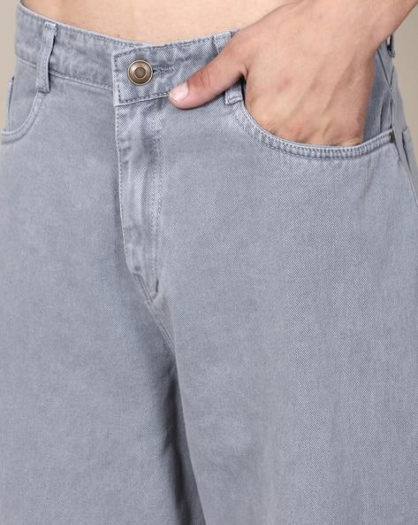 M Q Denim Men Grey Straight Fit Denim Jeans | Mid Rise | Soft Cotton Fabric | Everyday Style