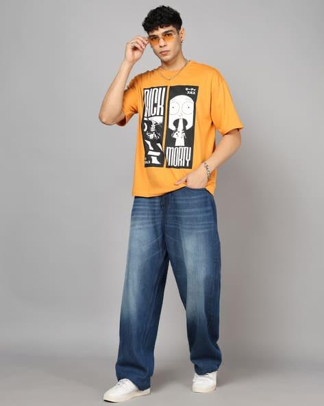 M Q Jeans Men’s Mid Wash Straight Fit Loose Jeans | Whisker Spray Denim | Comfortable Casual Wear | Dark Blue